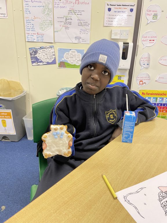 Jayden and his half eaten gingerbread man